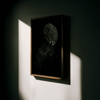 Mars Art Print showing celestial body in Black and White for bedroom décor