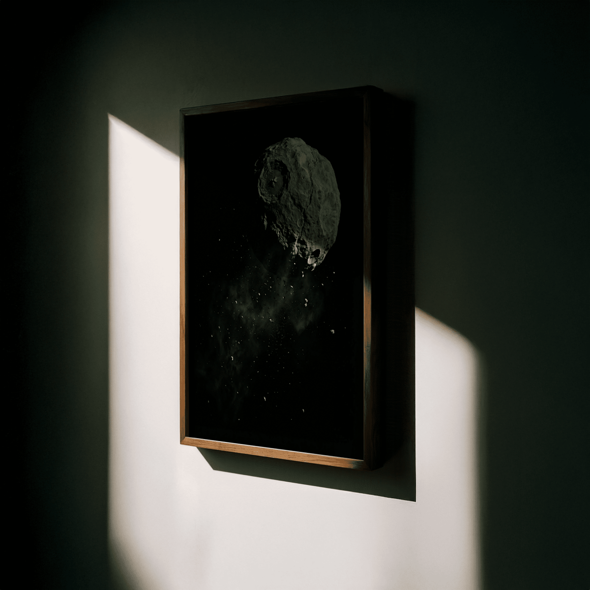 Mars Art Print showing celestial body in Black and White for bedroom décor