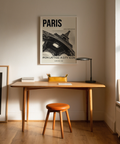 Minimal poster layout of Paris Eiffel Tower Print highlighting structural diagonals