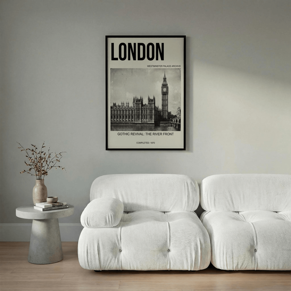 Historic London Poster with LONDON title and completed 1870 caption