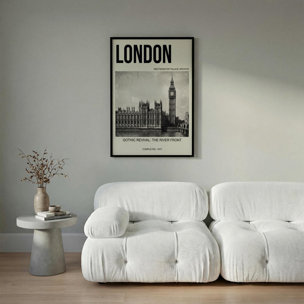 Historic London Poster with LONDON title and completed 1870 caption