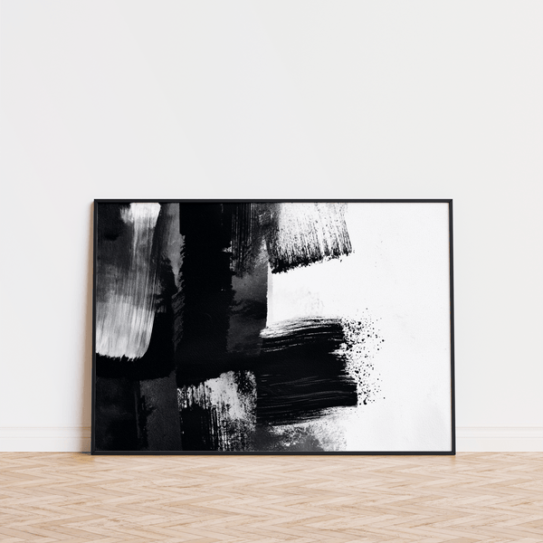 Simple Black and White Art Print for dining room wall art in Black and White