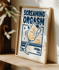 Retro Cocktail Poster, stylish orange and blue, for home bar setting
