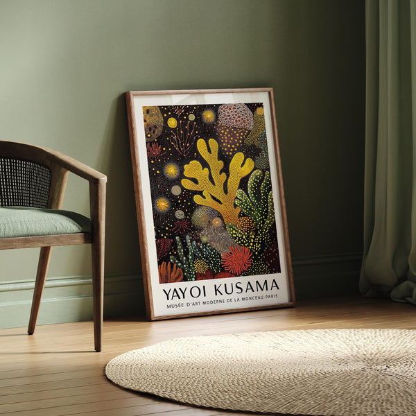 Botanical sea forms in this coral reef painting with rhythmic patterns.