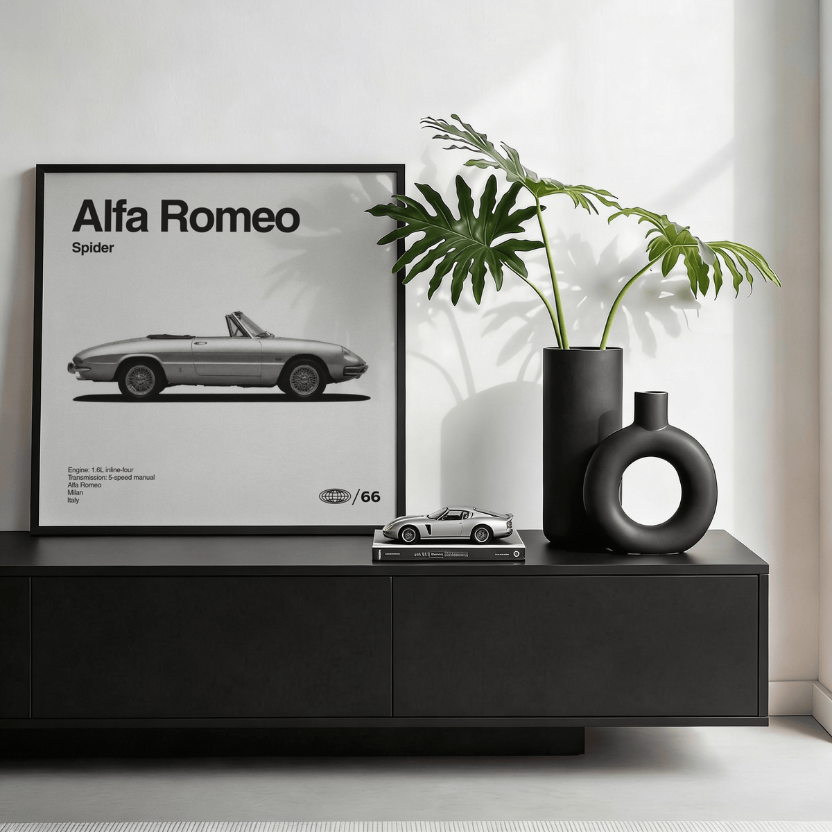 Gray Alfa Romeo Art Print for den or office art print