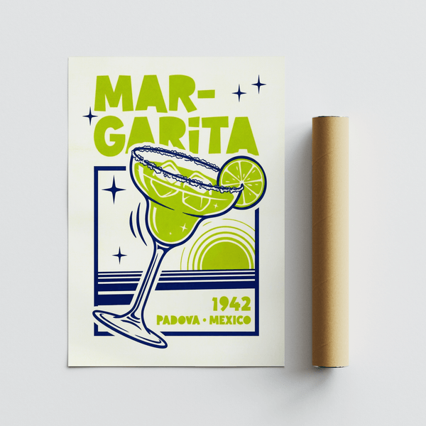 Margarita Art Print displaying Green and Blue in modern kitchen