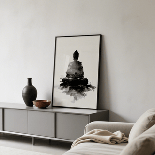 Spiritual Poster with Black and White hues, hallway wall art