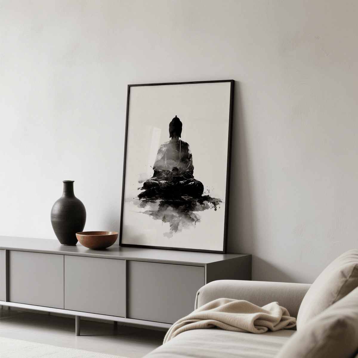 Spiritual Poster with Black and White hues, hallway wall art