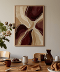 Statement Organic Abstract Art Print in warm Red and Brown for studio
