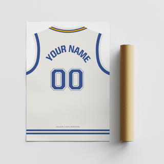 Graphic basketball jersey wall art print with arched name lettering and number 00