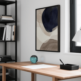 Blue and beige Abstract Watercolor Print for contemporary art print in hallways