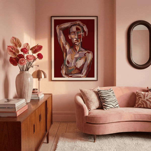 Contemporary Figure Art wall art print with expressive, abstract figure