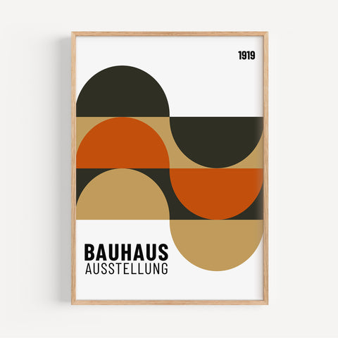 Bauhaus abstract art print with geometric circles
