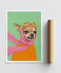 Funny Dog Art in playful colors for bedroom decor