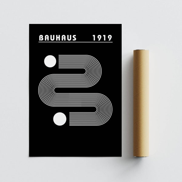 Minimalist black and white abstract art print for modern interiors