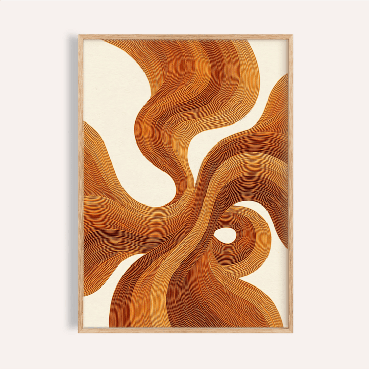 Wall Art with Burnt Orange, orange and brown, living room wall art print