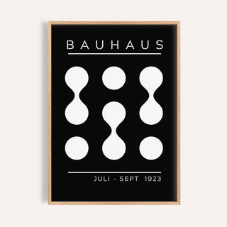Black and white geometric art featuring Bauhaus curves