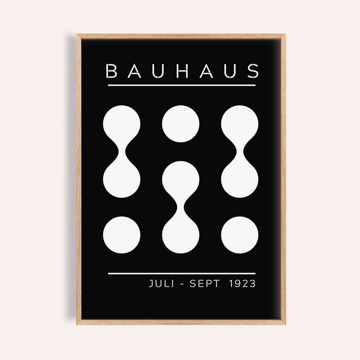Black and white geometric art featuring Bauhaus curves