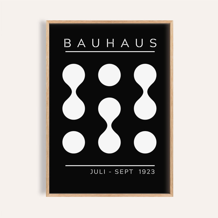 Black and white geometric art featuring Bauhaus curves