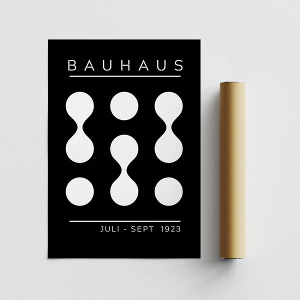 Wall-mounted black and white geometric art for studios