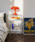 Art print with blue and yellow for Vintage Vermouth Print in home office