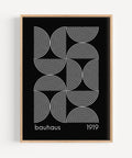 Bauhaus black and white geometric wall art for modern homes
