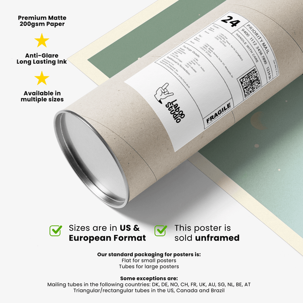 Retro style golf wall graphic with hovering island putting surface