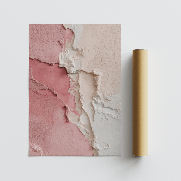 Pink Wabi Sabi Poster with calm Pink, Beige for hallway wall decor