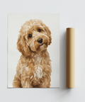 Cozy Light Brown Cockapoo Print poster for home office walls