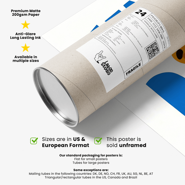 Pain Au Chocolat Print emphasizing Blue typography for bakery setting