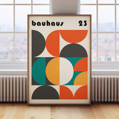 Bauhaus modern geometric poster for bold interiors
