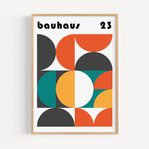 Bauhaus modern geometric poster for bold interiors
