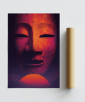 Dreamy Mask Wall Art for creative studio, red pink art print