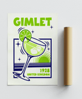 Retro kitchen art print Gimlet Cocktail Poster for modern spaces