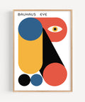 Bauhaus abstract geometric poster with bold colours
