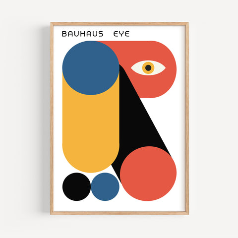 Bauhaus abstract geometric poster with bold colours
