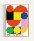 Bauhaus multicolour geometric poster for vibrant decor
