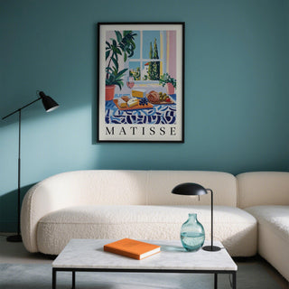 Mediterranean-style French prints art with cozy window light and village charm.
