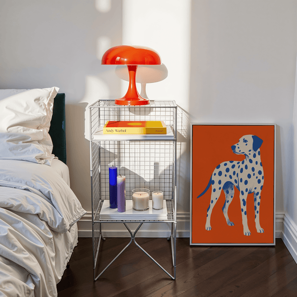 Blue-spotted Dalmatian Dog Art Print for kid’s room wall art