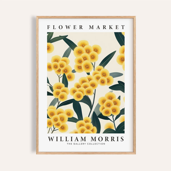 Yellow flower wall art featuring botanical floral patterns