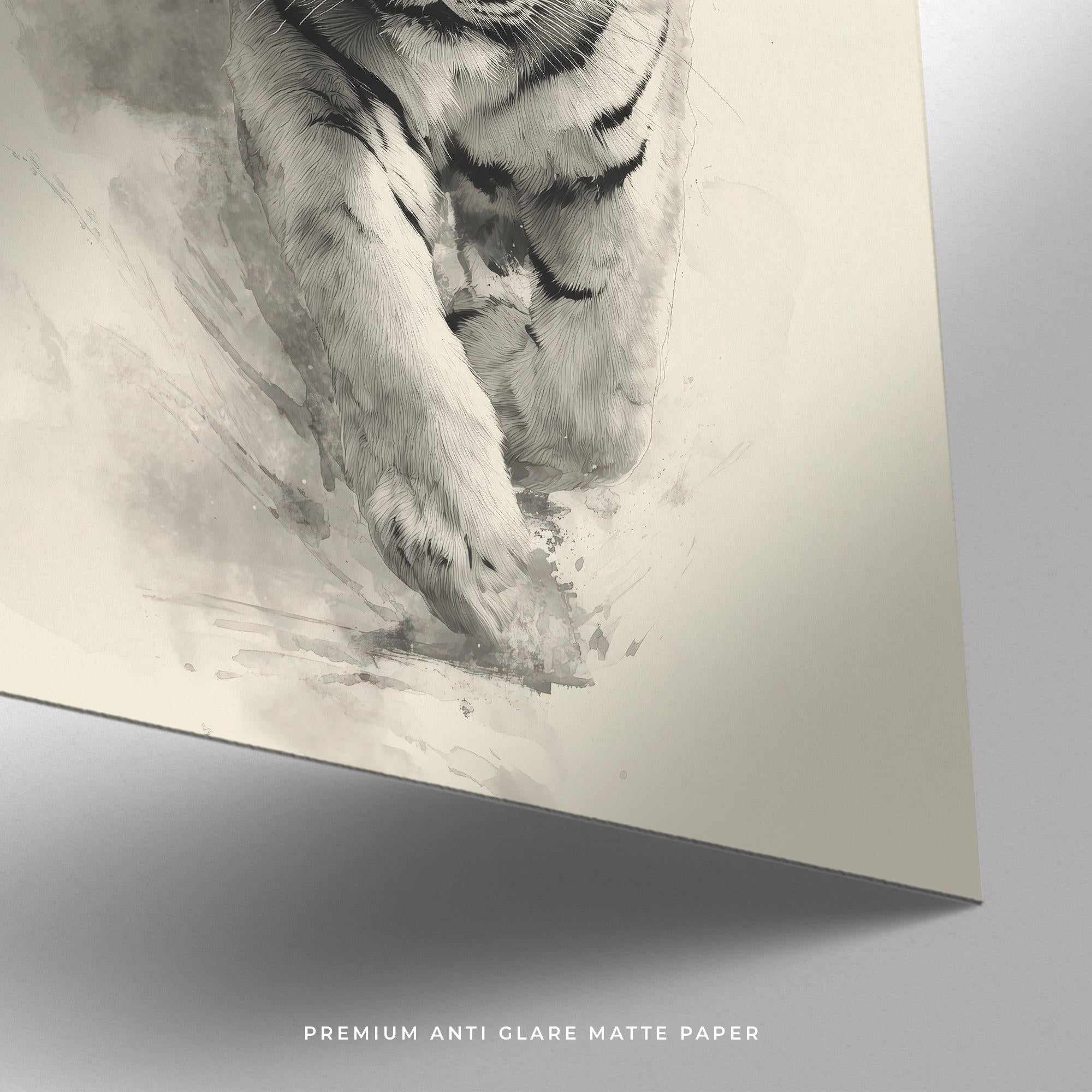 Sumi-e Ink Painting | Japanese Inspired Tiger Wall Art