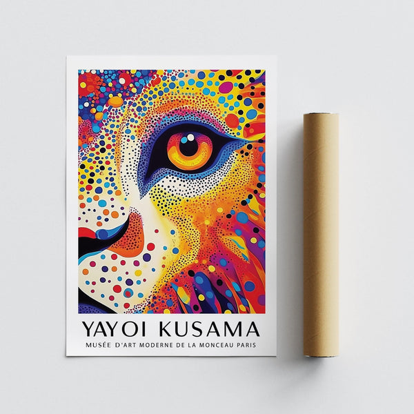 Abstract Lion Animal Poster inspired by pop art and animal symbolism.