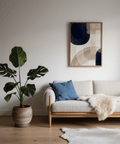 Shapes Minimalist Print wall art featuring Blue and White for home gallery