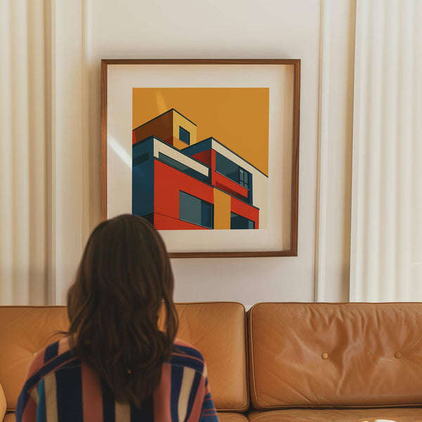 Matte finish art for the office with Bauhaus symmetry