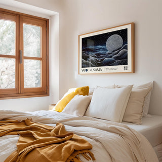 Minimalist space art wall featuring a tranquil nightscape