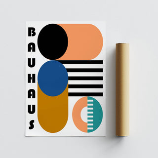 High-quality Bauhaus geometric shapes art print on matte paper