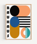 Colourful Bauhaus geometric wall art for modern and minimalist home decor