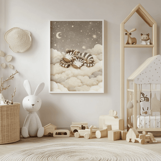 Beige and white Zebra Nursery Art, perfect for baby nursery wall art