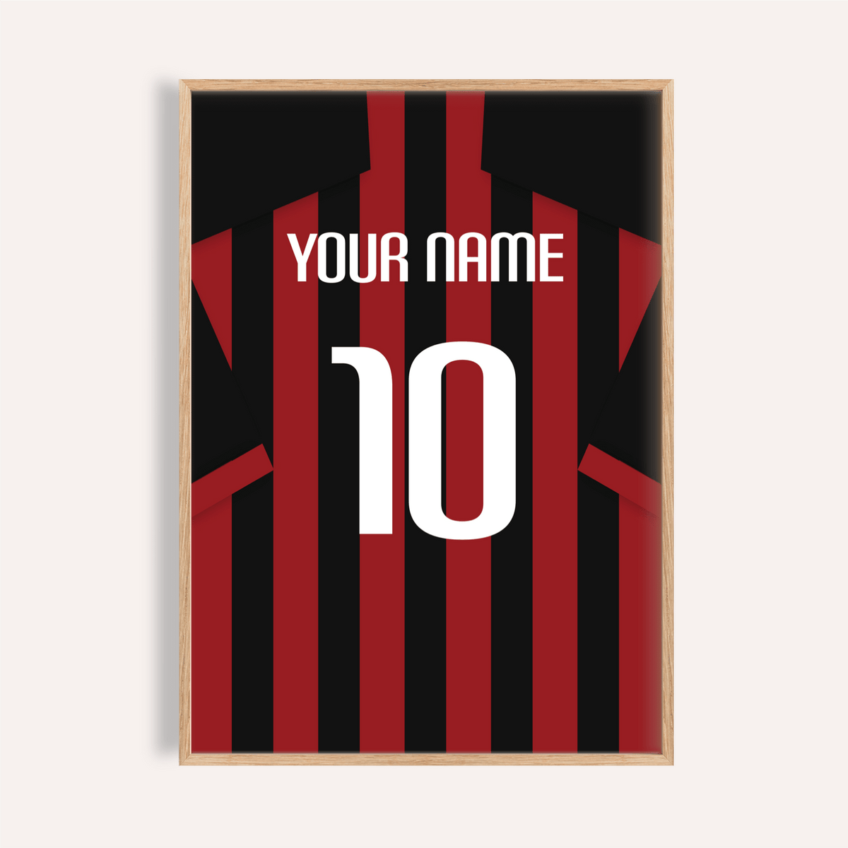 Football Shirt Poster in Red and Black Stripes