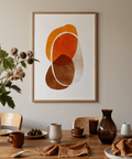 Orange Shapes Art Print displaying tonal layers and subtle grain